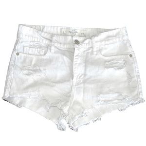 Abercrombie and Fitch mid rise white denim shorts